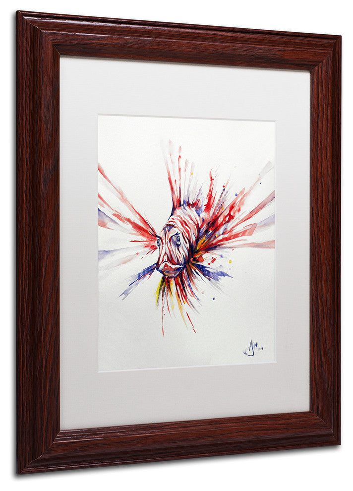 Marc Allante ''Pterois'' Art, Wood Frame, White Mat, 14x11