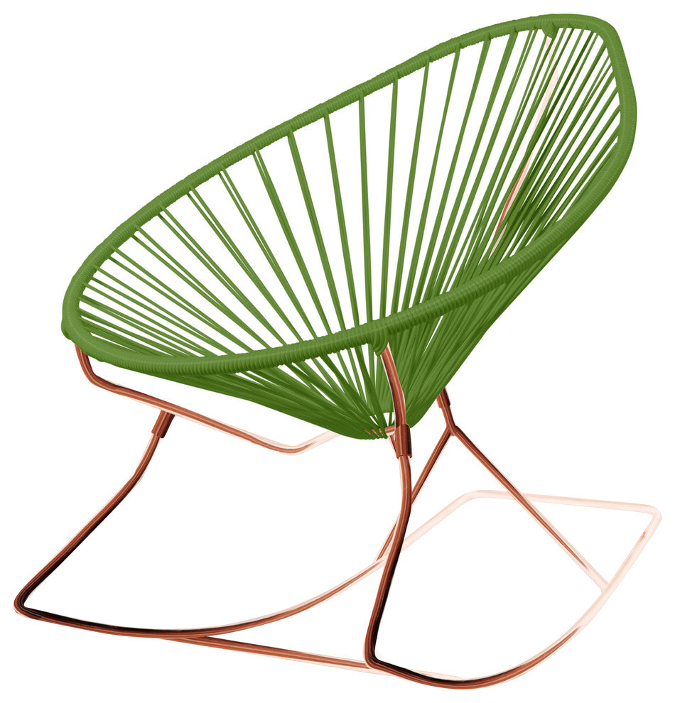 Acapulco Indoor/Outdoor Handmade Rocker, Cactus Weave, Copper Frame