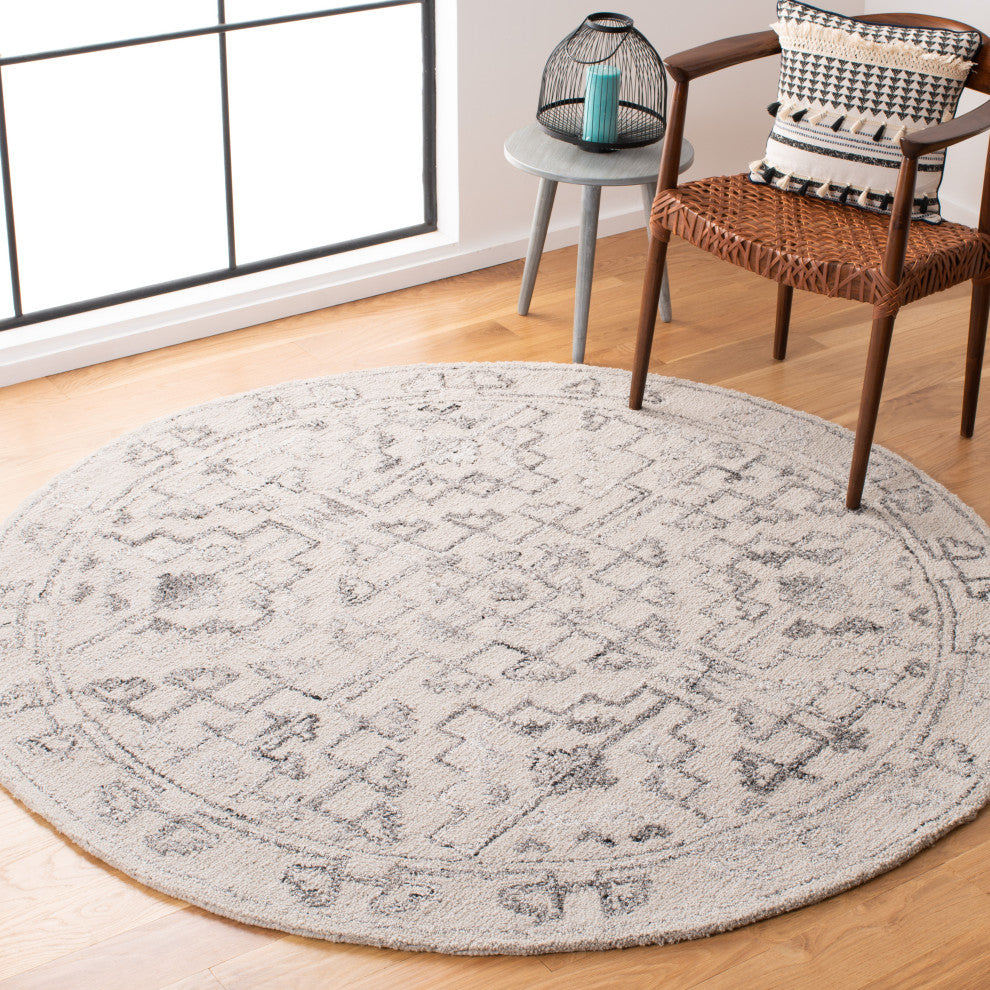 Safavieh Couture Abstract Collection, ABT619 Rug, Taupe/Black, 6' Round