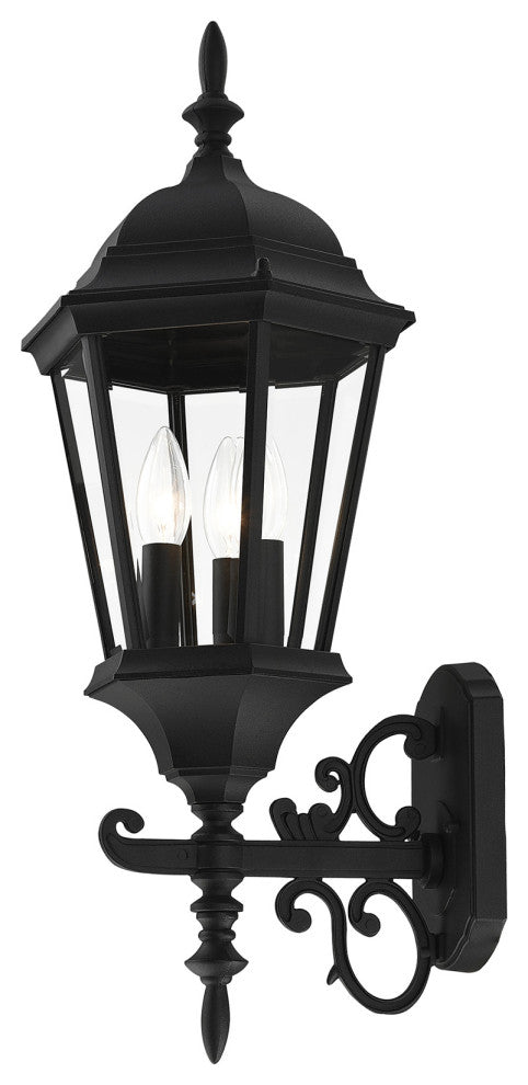 Textured Black Traditional, Historical, Outdoor Wall Lantern