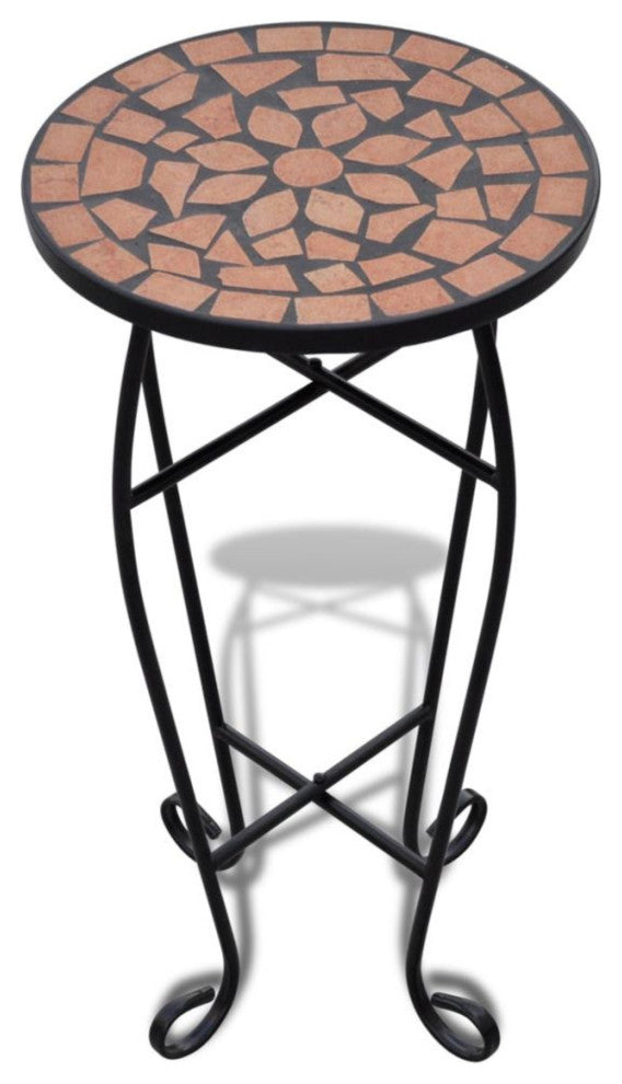 vidaXL Mosaic Side Table Plant Table Terracotta