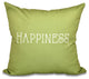 16"x16" Happiness, Word Print Pillow, Green
