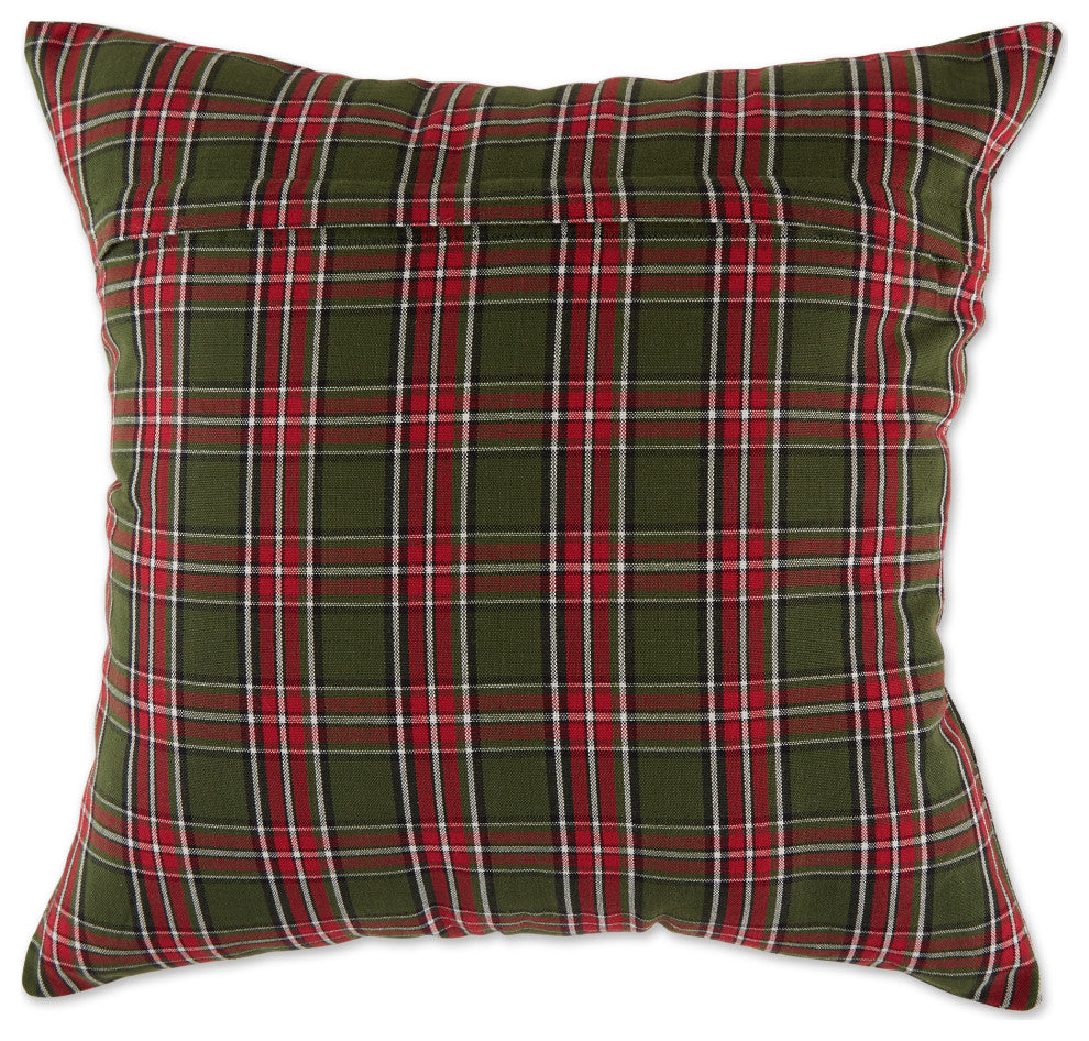 DII Asst Traditional Christmas Plaid Pillow Cover 18x18", 4 Piece