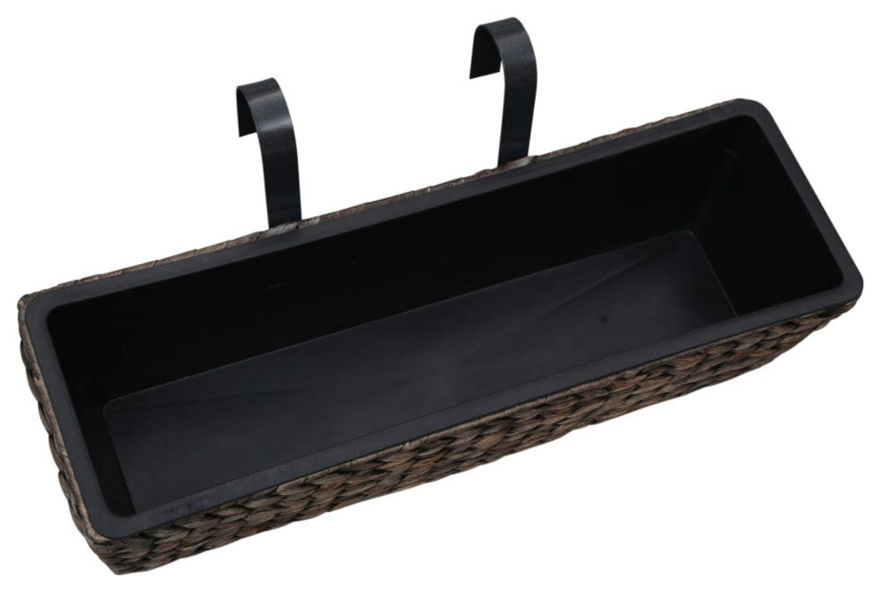 vidaXL Garden Planters 2-Piece Set Water Hyacinth Brown