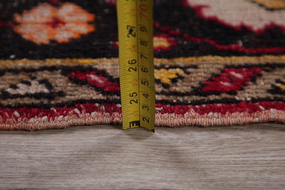 Consigned, Handmade Worn Out Antique Persian Oriental Low Pile Carpet, 7'2"X4'7"