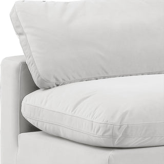 Comfy Upholstered Modular Sofa, Cream, 4-Piece: 4 Armless Chair, Velvet