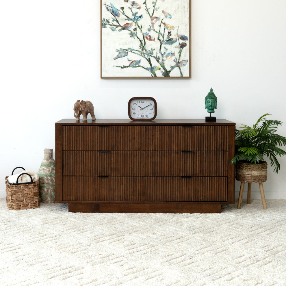 Webster Mid Century Modern Walnut Dresser With 6 Drawers - Thumbnail 2