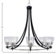 Paramount 8-Light Chandelier, Matte Black & Brushed Nickel, 4.5" Clear Bubble