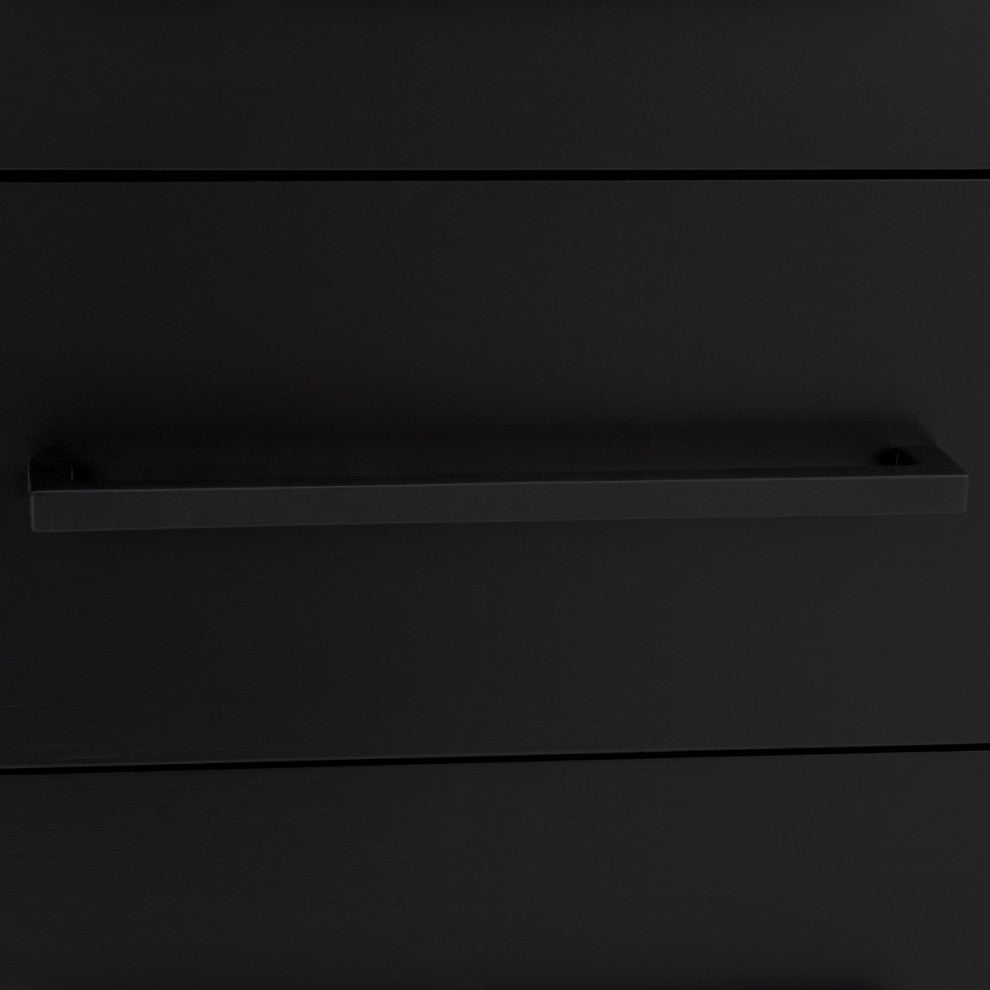 Safavieh Couture Abbiava 3 Drawer Wood Nightstand, Black
