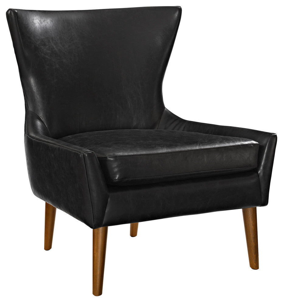Modern Black Keen Upholstered Vinyl Armchair