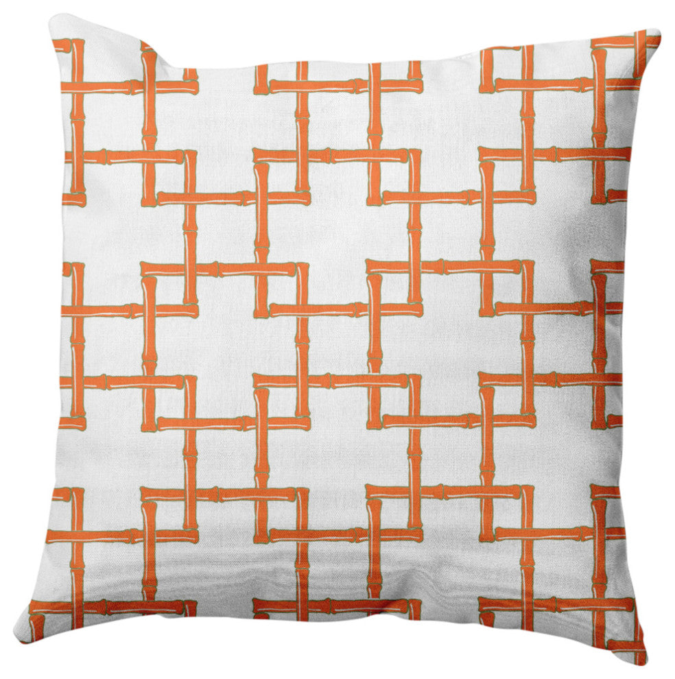 Bamboo Decorative Throw Pillow, Blood Orange, 26"x26"