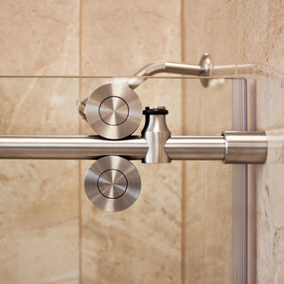 Shower Enclosures With 2 Panels, Frameless, 12mm Clear Tempered Glass, ULTRA-D, Brushed Nickel, 68-72"x79"x36"