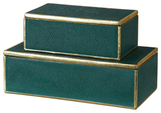 Uttermost Karis Emerald Green Boxes, Set of 2