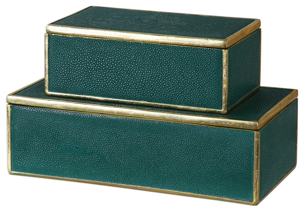 Uttermost Karis Emerald Green Boxes, Set of 2