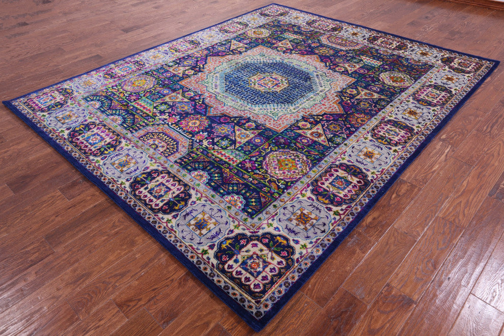 Wool & Silk Mamluk Hand Knotted Rug 7' 11" X 9' 9" - Q13718