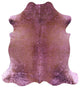 6' 9" X 6' 1" Pink Metallic Cowhide Rug C2147