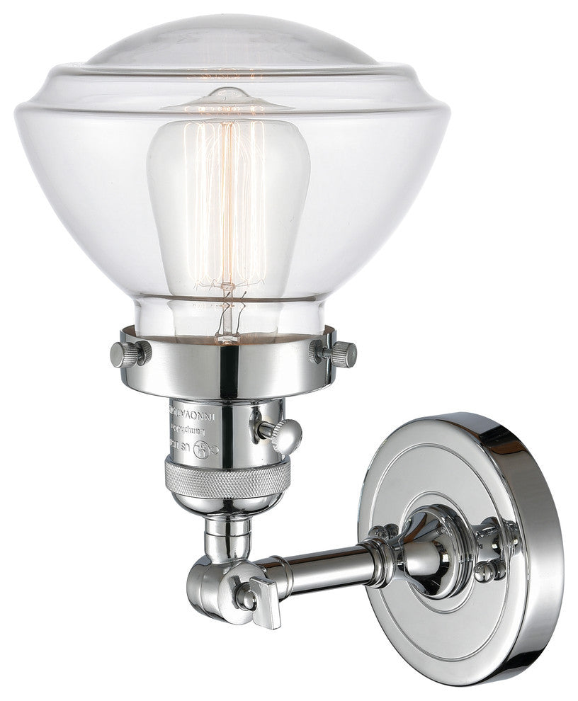 Olean 1-Light Sconce, Polished Chrome, Clear