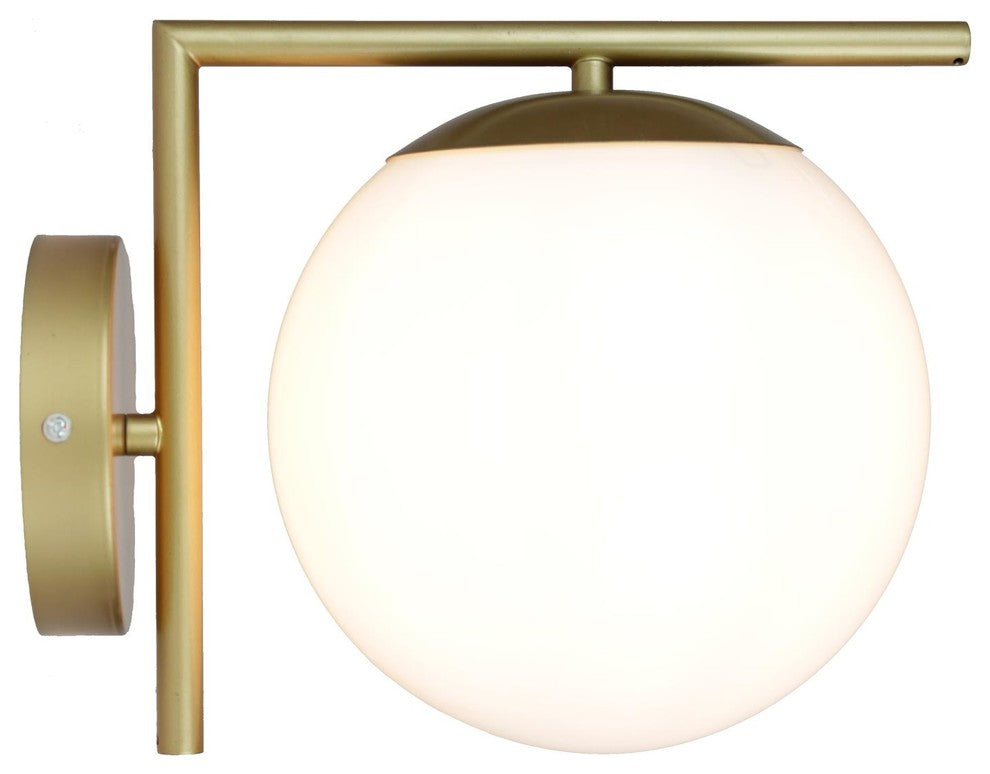 Mid Century 1-Light Wall Sconce, Satin Brass