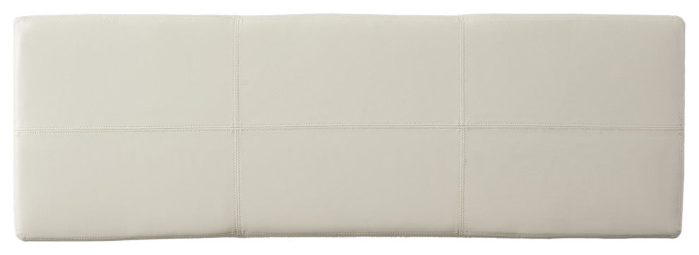GDF Studio Skyler Beige Fabric Storage Ottoman Bench, Ivory
