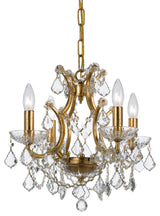Filmore 4-Light Mini Chandelier, Antique Gold