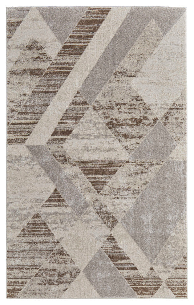 Kayden R39NR Modern/Scandinavian Rug, Beige/Brown, 4'x6'