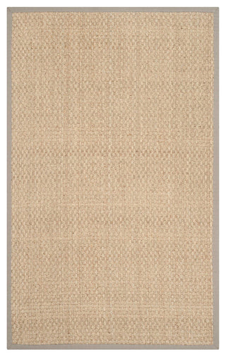 Safavieh Natural Fiber Nf114P Solid Color Rug, Natural/Grey, 4'0"x4'0" Round