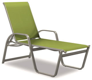 Aruba II 4-Position High Bed Chaise, Textured Warm Gray, Lime