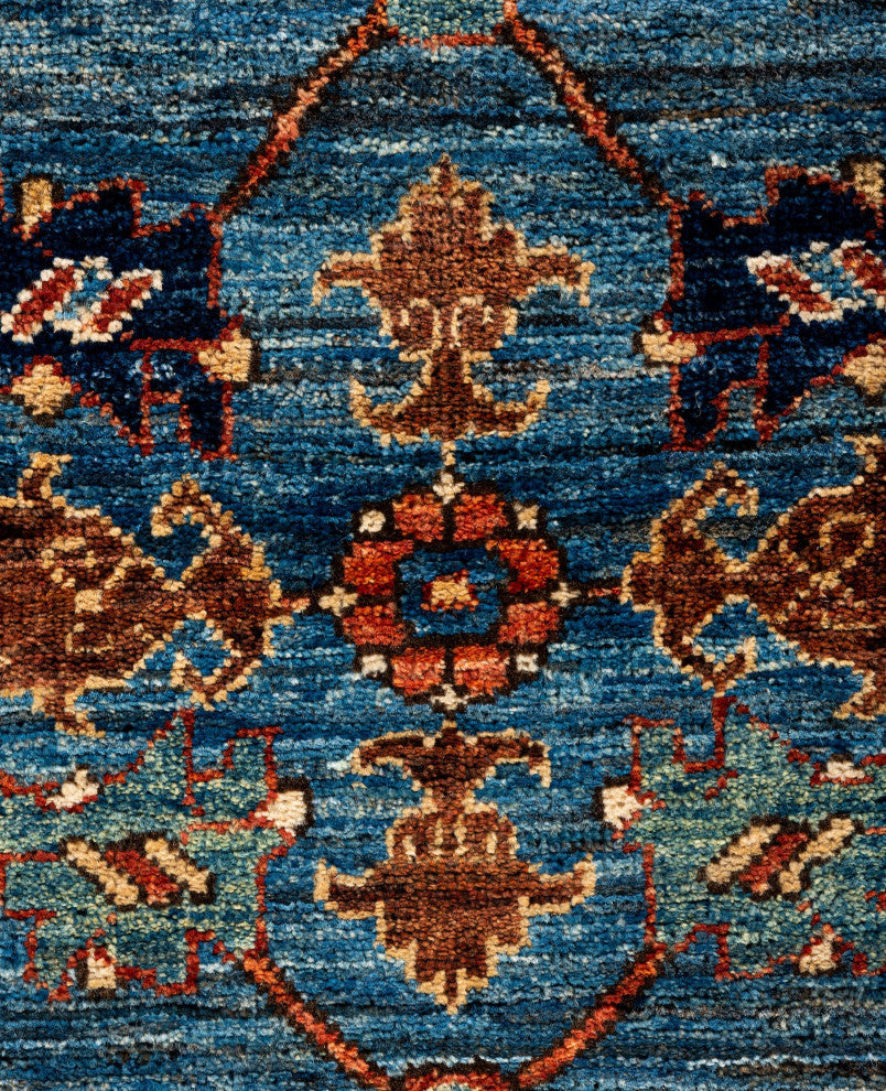 Serapi One-of-a-Kind Hand-Knotted Area Rug Light Blue, 2'8" x 9'11"