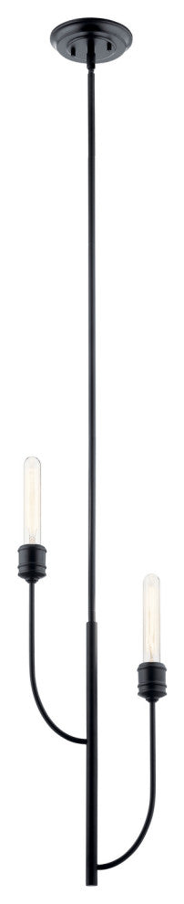 Kichler 52258BK Two Light Pendant, Black Finish