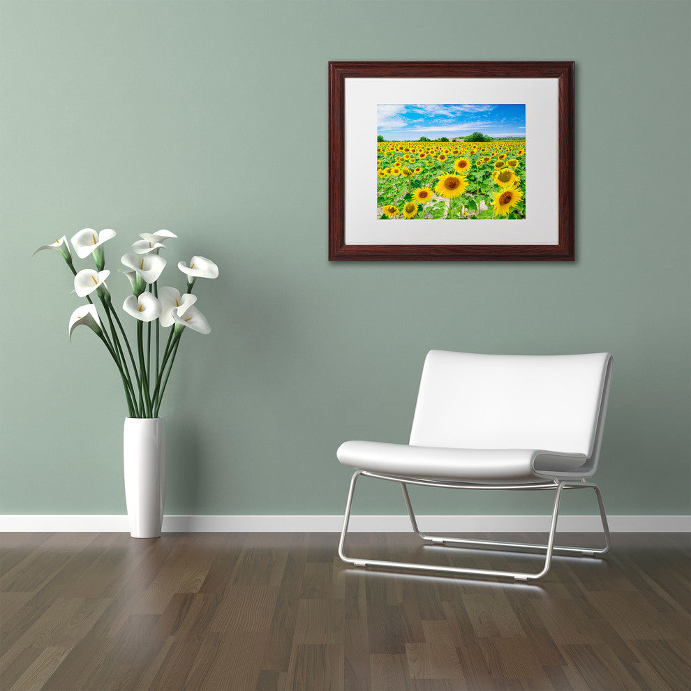Blanchette Photography 'Field of Yellow', Wood Frame, White Matte, 14"x11"