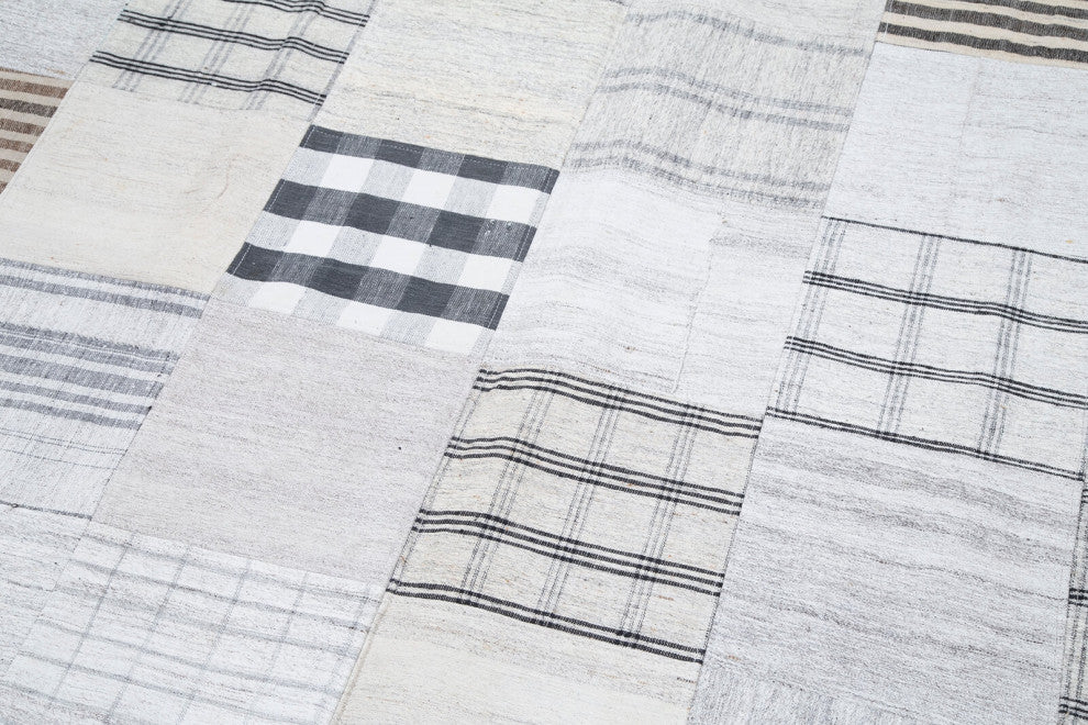 Rug N Carpet - Handmade Turkish 8' 2'' x 11' 5'' Rustic Patchwork Kilim Rug