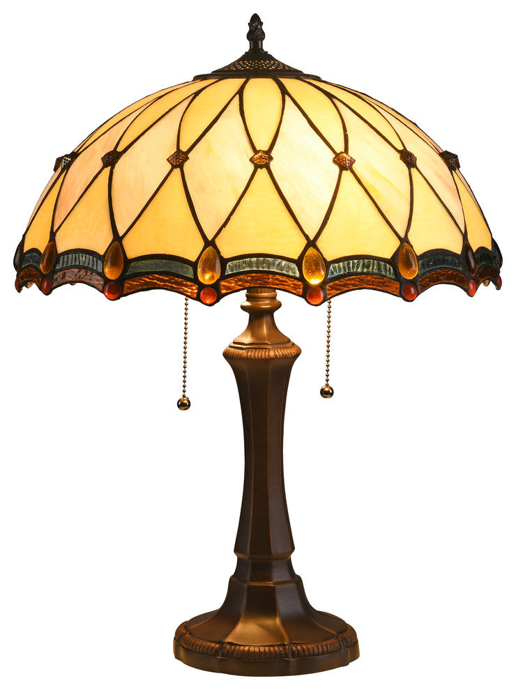 Chloe Lighting Josephine Tiffany-Style 2-Light Table Lamp 16" Shade