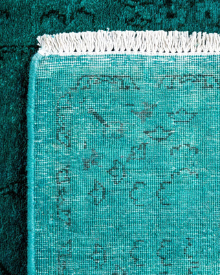 Contemporary Overdyed Wool Hand Knotted Blue Runner 2'6"x9'6"