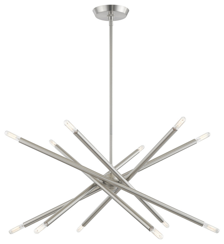 Livex Lighting Soho 12 Light Brushed Nickel Chandelier