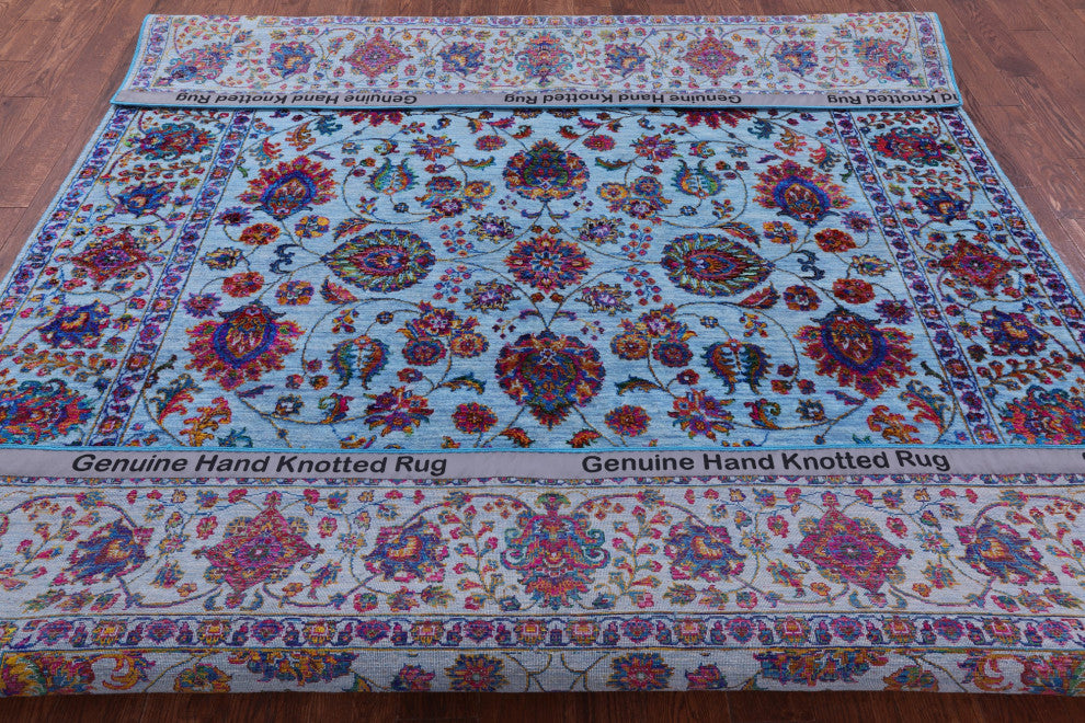 8' 0" X 10' 2" Persian Wool & Silk Hand Knotted Rug - Q15569