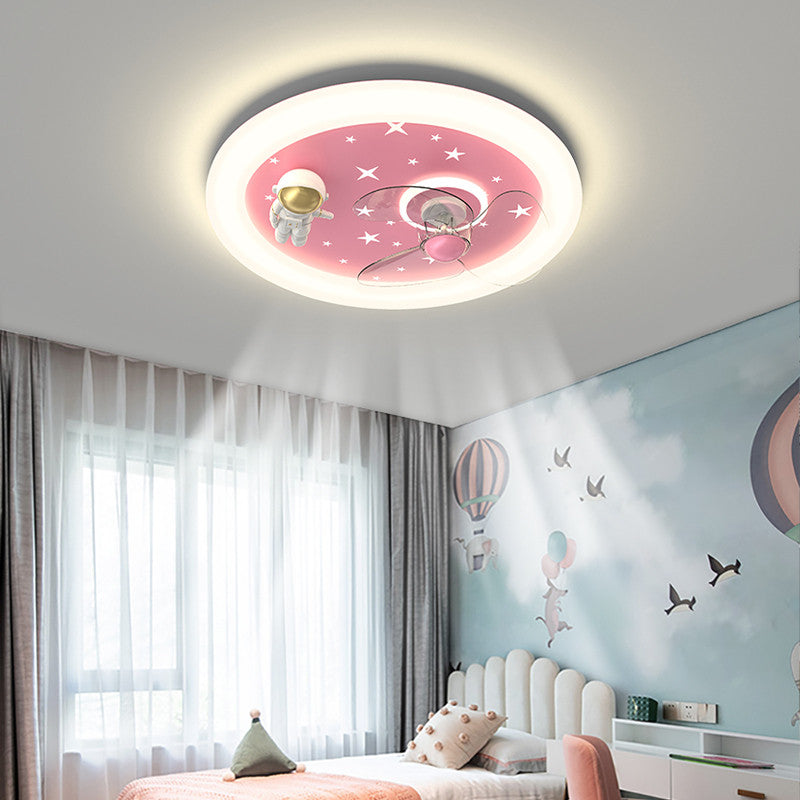 Marche-en-Famenne | Space Led Ceiling Lamp for kids room, Pink, Fan