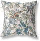 26" Blue White Florals Indoor Outdoor Zippered Throw Pillow