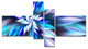 Dancing Light Blue Flower Petals, Floral Canvas Art Print, 60"x32", 4 panels