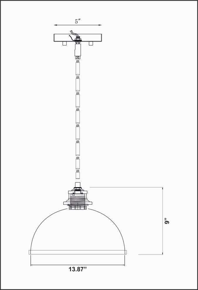 Zlite 1004P14-MB-CH 1-Light Pendant, Matte Black
