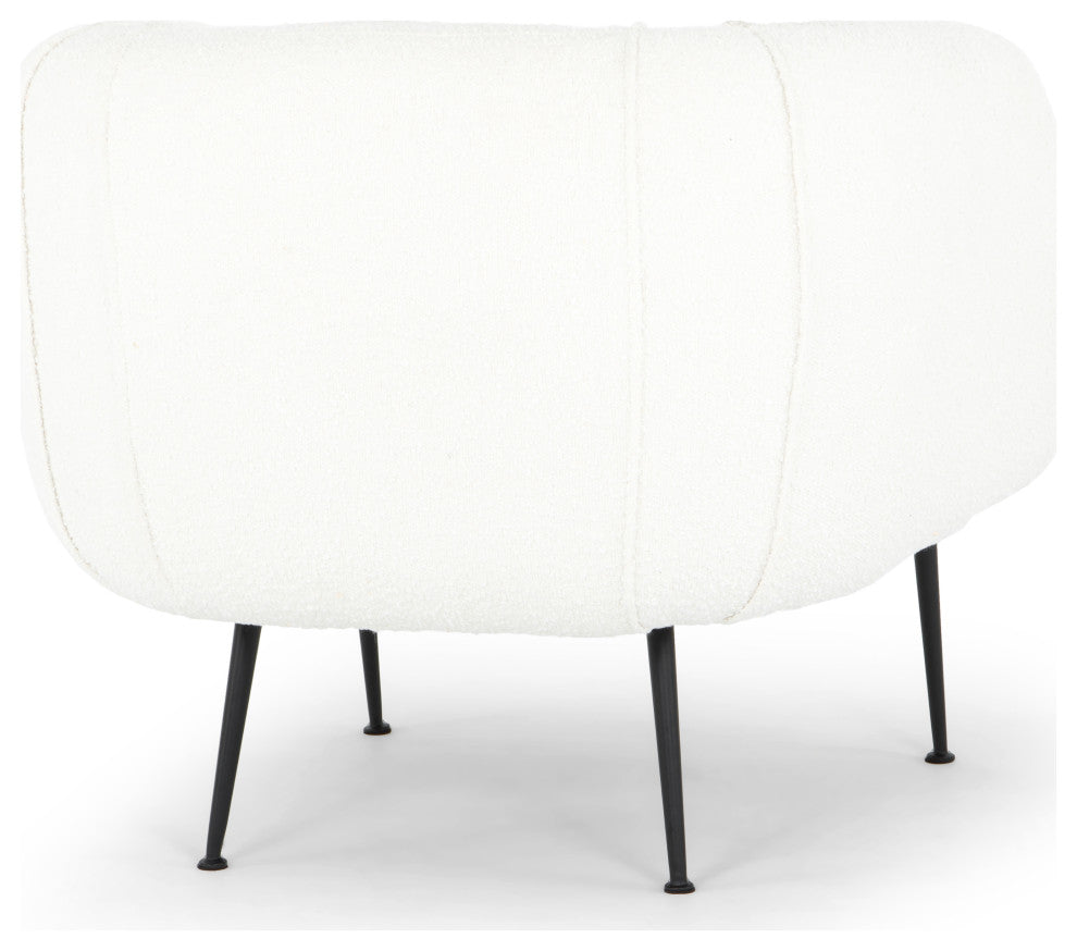 Sepli Accent Chair, White Boucle