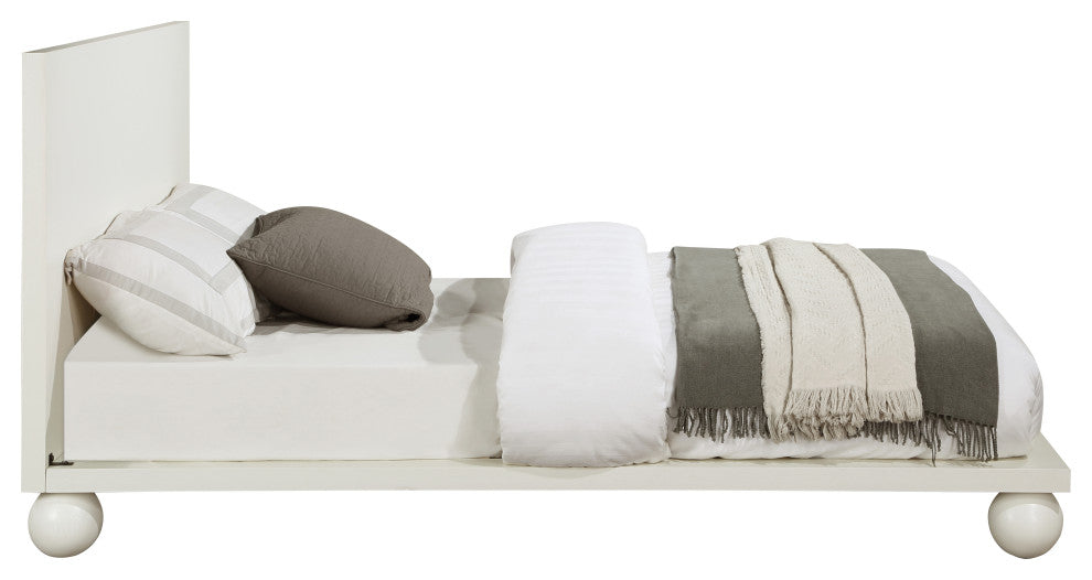 Kent Solid Ash Wood Bed, Cream, Queen