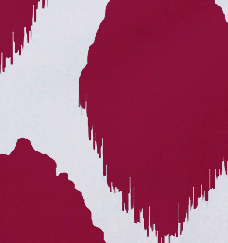 Abstract Decorative Placement, Fushia, Set of 4