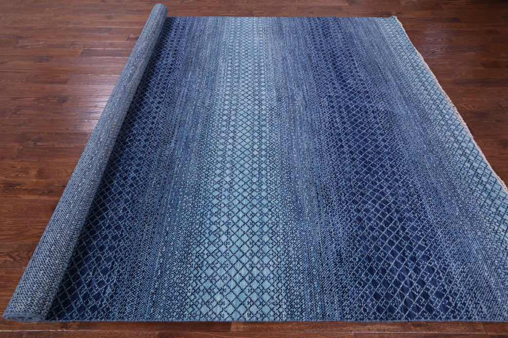 8' 11" X 12' 1" Savannah Grass Handmade Wool Rug - Q13204