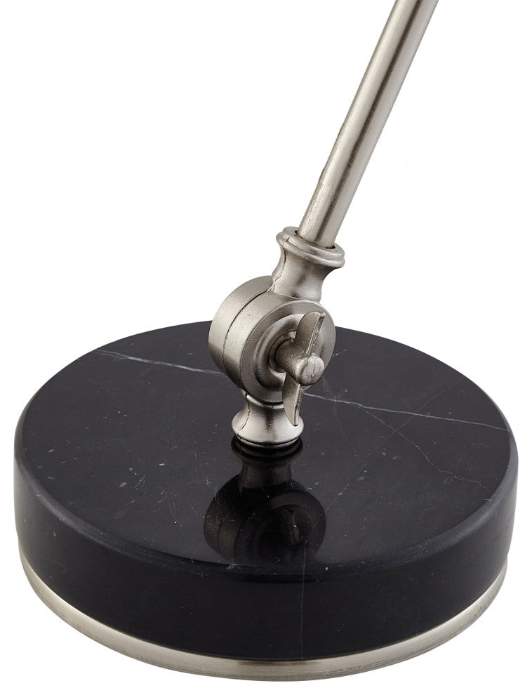 Inspired Home Brilynn Table Lamp, Marble Stone Base, Stainless Steel
