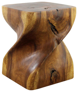 Haussmann Wood Big Twist Coffee Table 16 in SQ x 20 in High Oak Oil