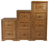 Oak Ridge 3 Drawer File Cabinet, Smokey Blue Oak