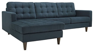 Modern Azure Empress Left-Facing Upholstered Sectional Sofa