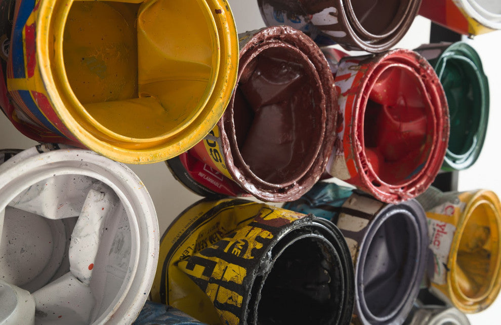 Paint Can Wall Art, Square, Assorted Colors, Large