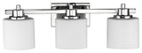 Chloe Lighting 3 Light Chrome Finish Bath Vanity Wall Fixture White Alabaste