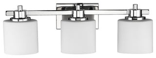 Chloe Lighting 3 Light Chrome Finish Bath Vanity Wall Fixture White Alabaste